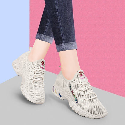 Damen Sportschuhe Freizeitschnürer Atmungsaktiv Elastisch