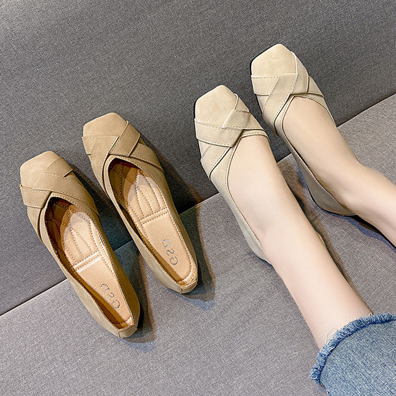 Damen Ballerinas Komfortabel Kreuzriemen Schuhe Modern - BerlinGlamour