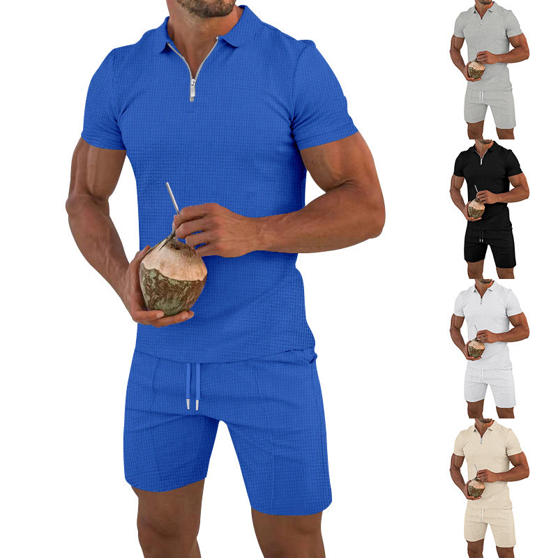 Herren Kurzarm-Set mit Polo-Shirt und modischen Shorts Sommer - BerlinGlamour