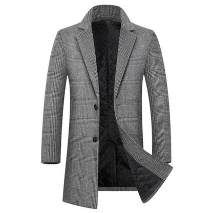 Herren Karomantel Elegant Warm mit Innenauskleidung