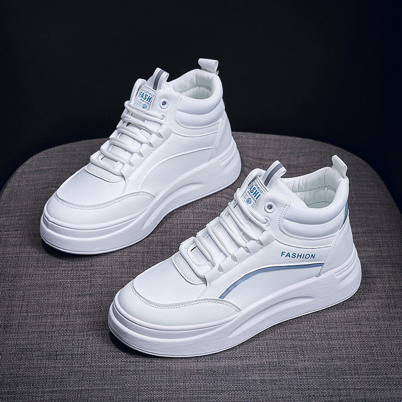 Damen Sneaker High-Top mit dicke Sohle und weicher Innensohle Modisch