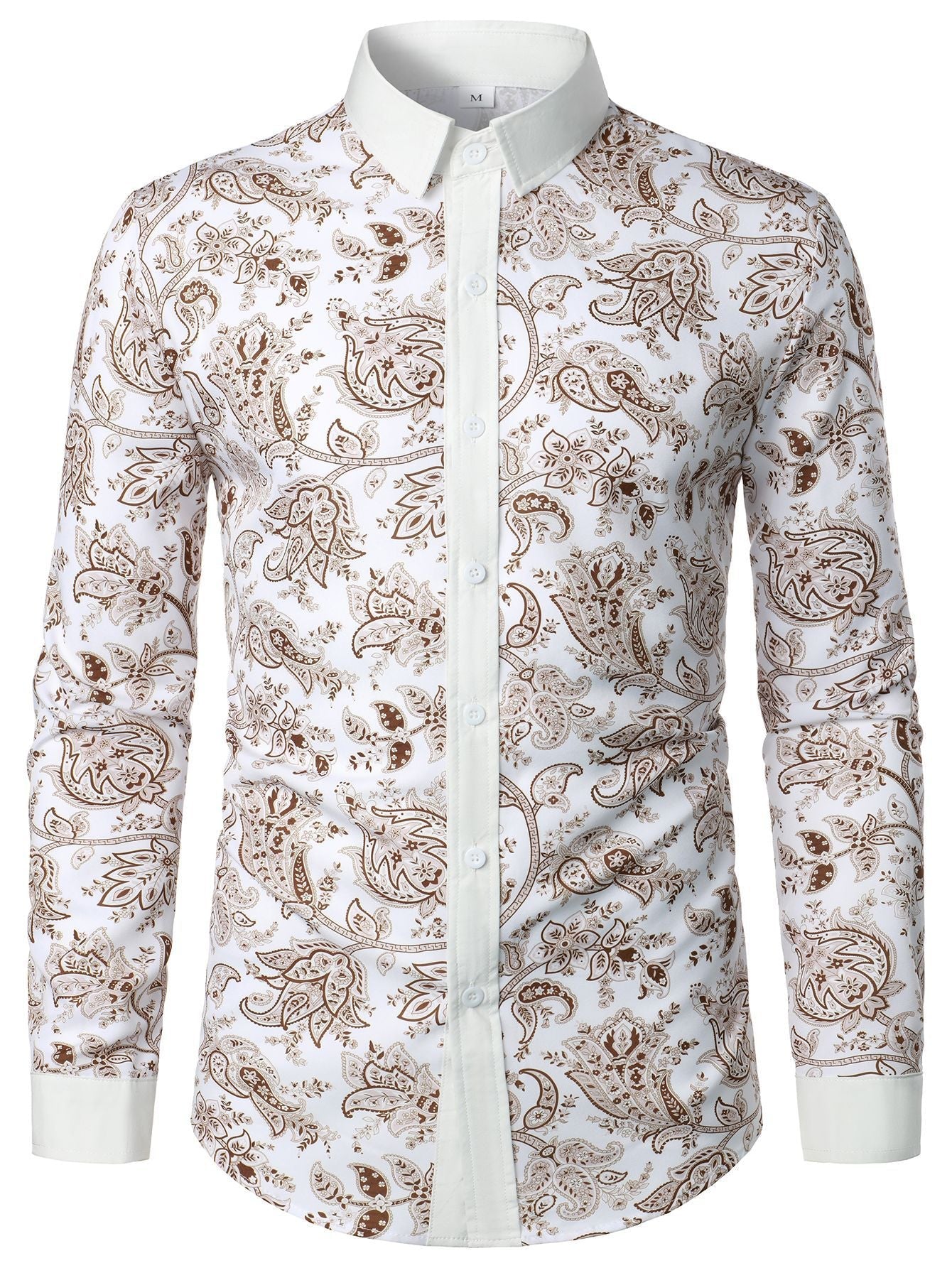 Herren Langarmhemd Paisley Muster Modern Stylish
