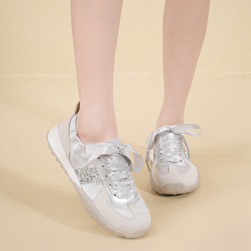 Damen Sneaker Sportschuhe Glänzend Atmungsaktiv