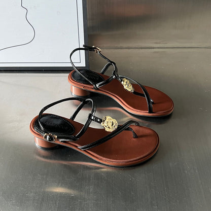Damen Sandalen Elegante Komfortabsatz Schmuckstein