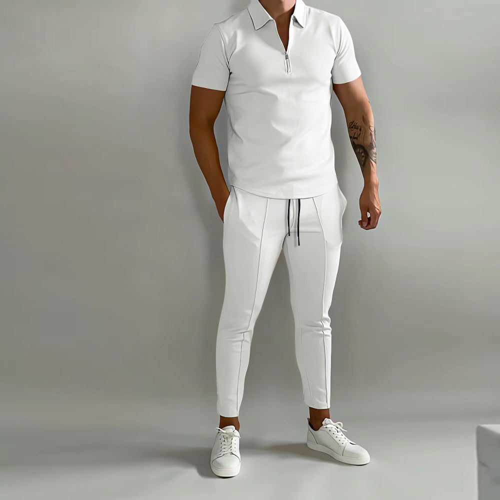 Herren Polo-Shirt Slim Fit Modern Reißverschluss Elegantes Design