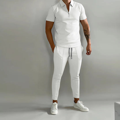 Herren Polo-Shirt Slim Fit Modern Reißverschluss Elegantes Design