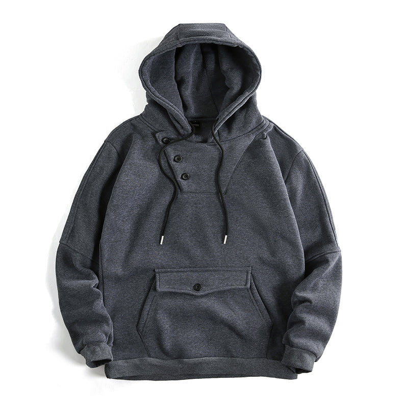 Herren Kapuzenpullover Lässig mit Taschen und Knöpfen