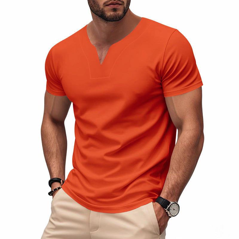 Herren T-Shirt Sportlich V-Ausschnitt Atmungsaktiv - BerlinGlamour