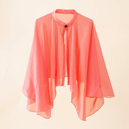 Damen Kimono Chiffon Leicht mit Weiten Ärmeln Sommer