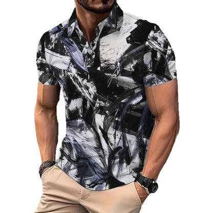 Herren Hemd Kurzarm Modern Farbenfroh Berlin Style