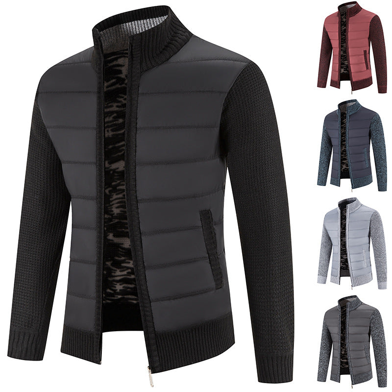Herren Steppjacke Warm Mit Strickarm Modern - BerlinGlamour