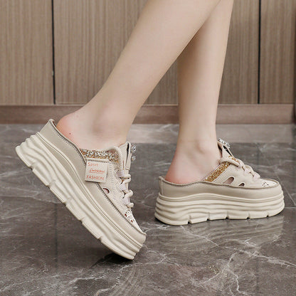 Damen Plateauschuhe Glitzer Design Hochzeitsschuhe