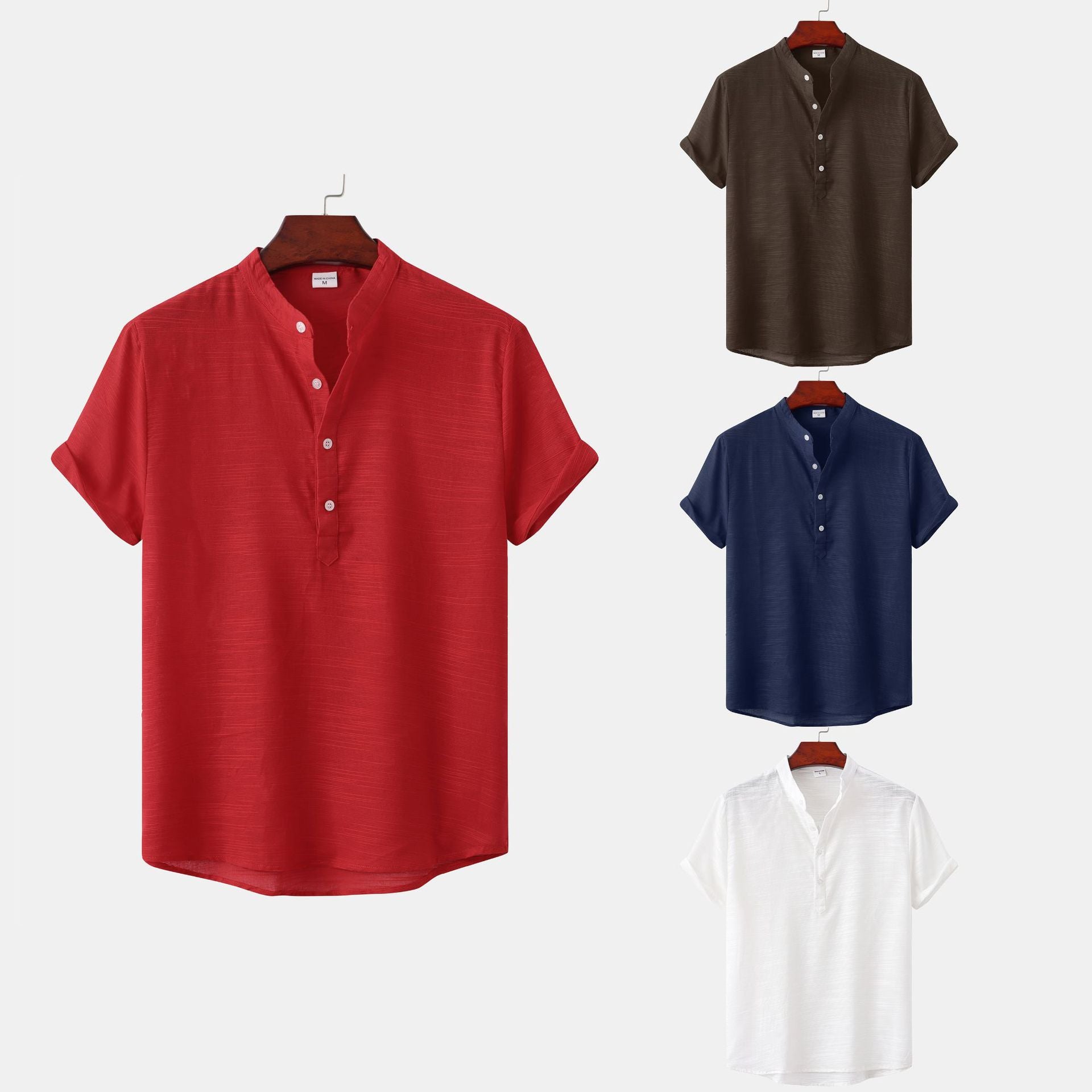 Herren Kurzarmhemd Slim Fit Knopfverschluss Modern - BerlinGlamour