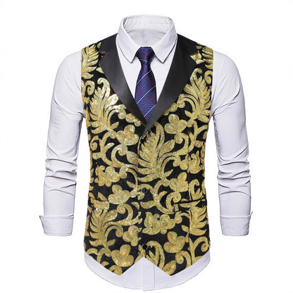 Herren Weste Elegant Festlich Blumenmuster