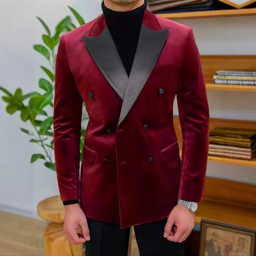 Herren Samtblazer Elegant mit Satinkragen Modern - BerlinGlamour