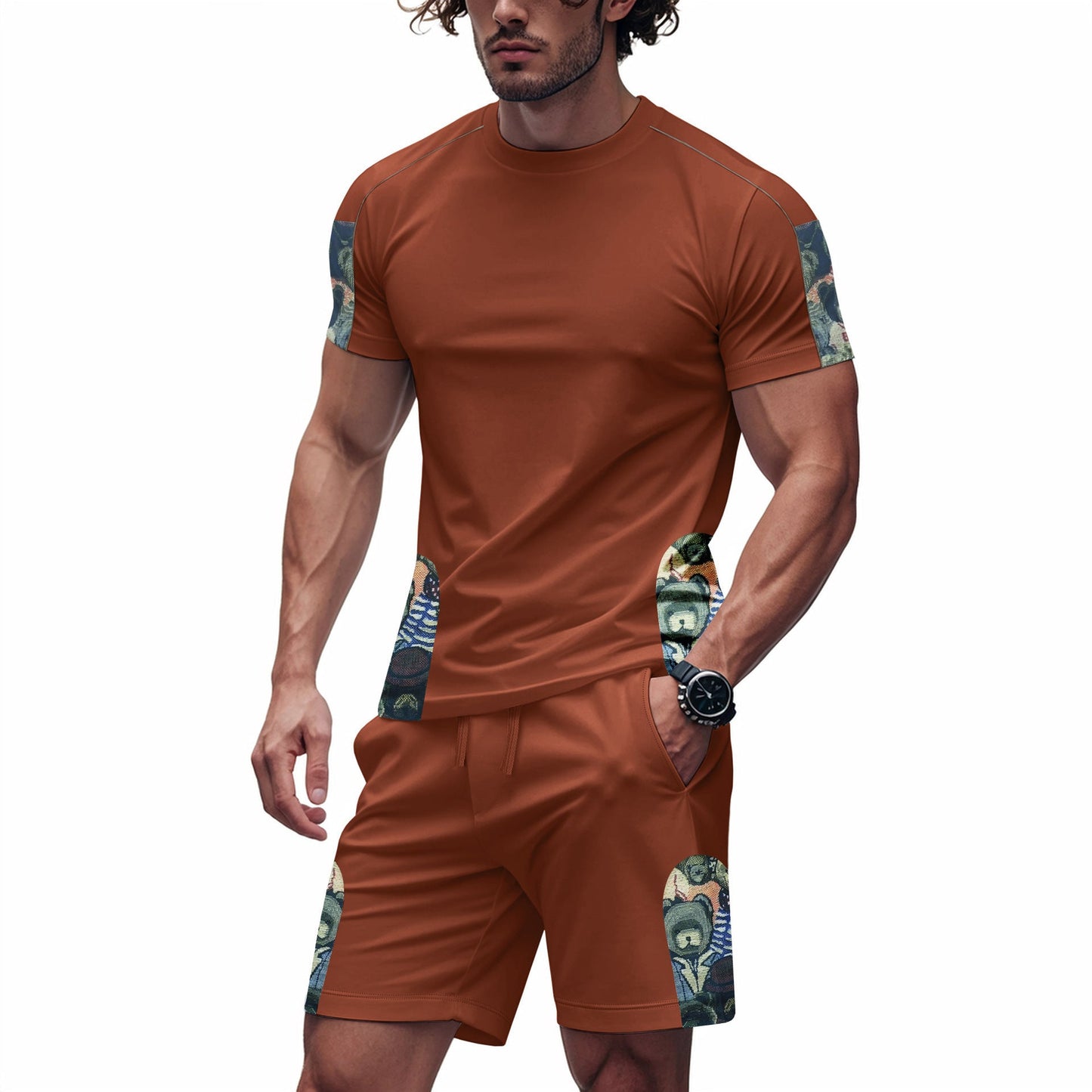 Herren Sportset Kurzarm Modern Strukturiert