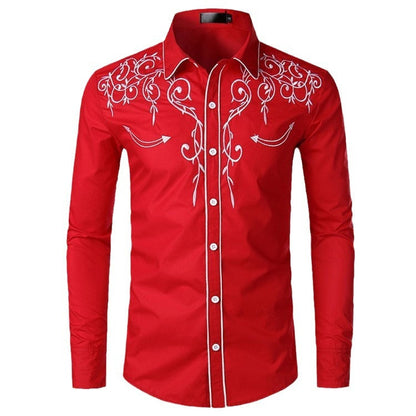 Herren Langarmhemd Modern Elegant Stickerei Slimfit