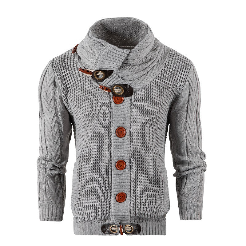 Herren Strickjacke Grobstrick Umschlagkragen Modern - BerlinGlamour