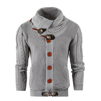 Herren Strickjacke Grobstrick Umschlagkragen Modern - BerlinGlamour