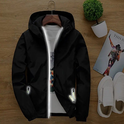 Herren Funktionsjacke Leicht Reflektierend Sportlich