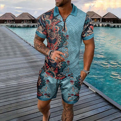 Herren Freizeit-Set Modern mit Taschen und Trend-Druck