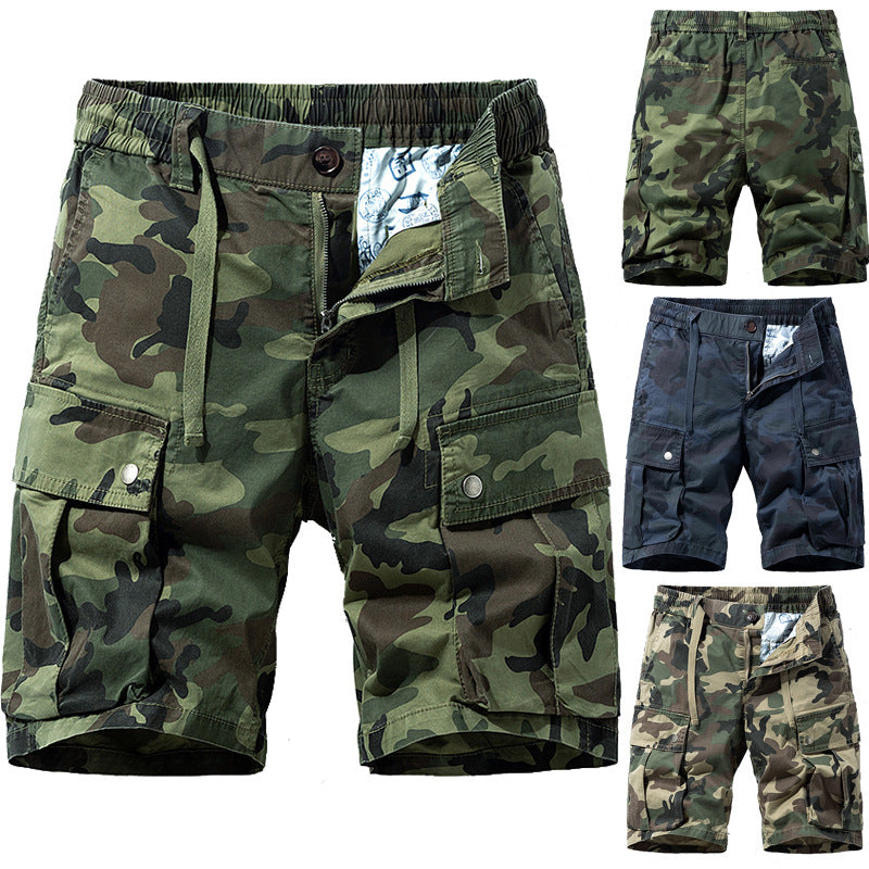 Herren Cargoshorts Camouflage Elastic mit Taschen - BerlinGlamour