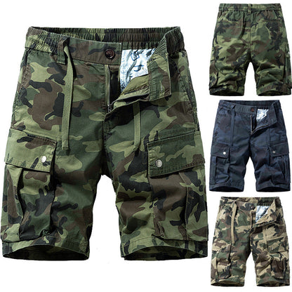 Herren Cargoshorts Camouflage Elastic mit Taschen - BerlinGlamour