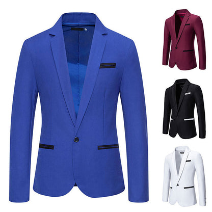 Herren Blazer Elegant Modern Slim Fit Schwarzer Anzug