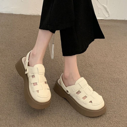 Damen Clogs Bequem Verstellbar Plateau Schuhe