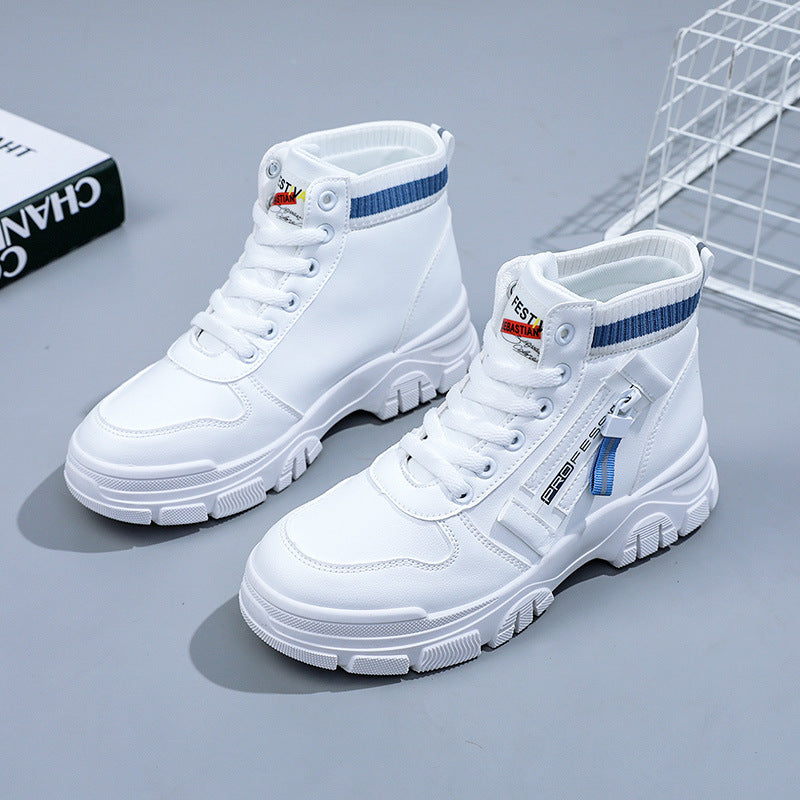 Damen Sneaker Hoch Modisch Atmungsaktiv Reißverschluss
