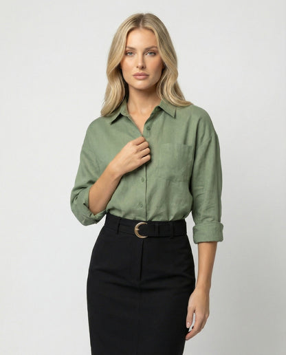 Damen Bluse Kastenform Leicht Blickdicht Weit Schnitt - BerlinGlamour