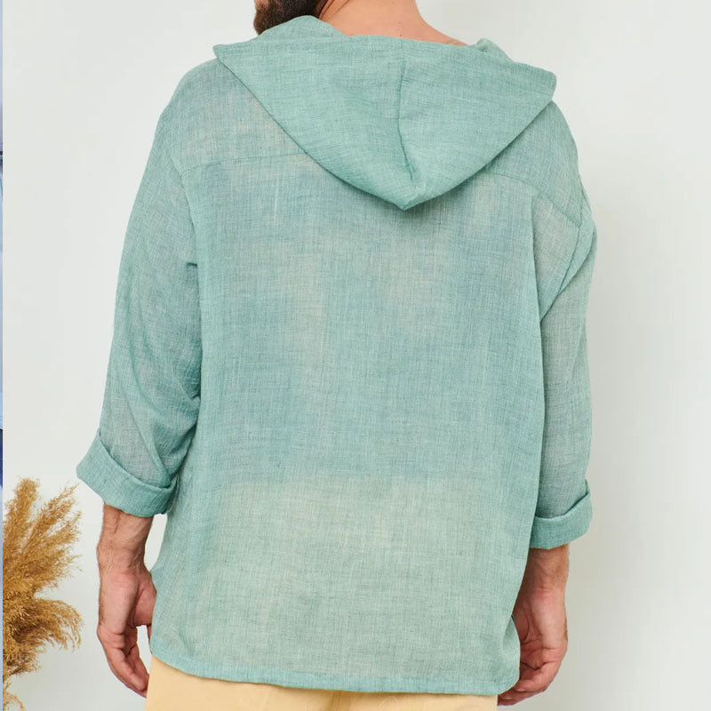 Herren Kapuzenpullover Leicht Leinen Bequem