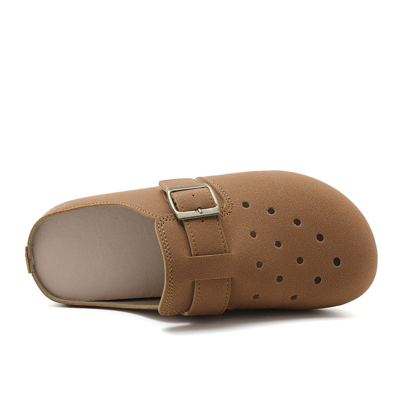 Damen Clogs Bequem Atmungsaktiv mit Riemen Schwarz