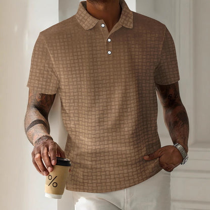 Herren Poloshirt Modern Textur Design Komfort Schnitt