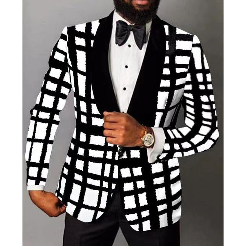 Smoking Herren Elegant Karomuster Schwarz Glamour - BerlinGlamour