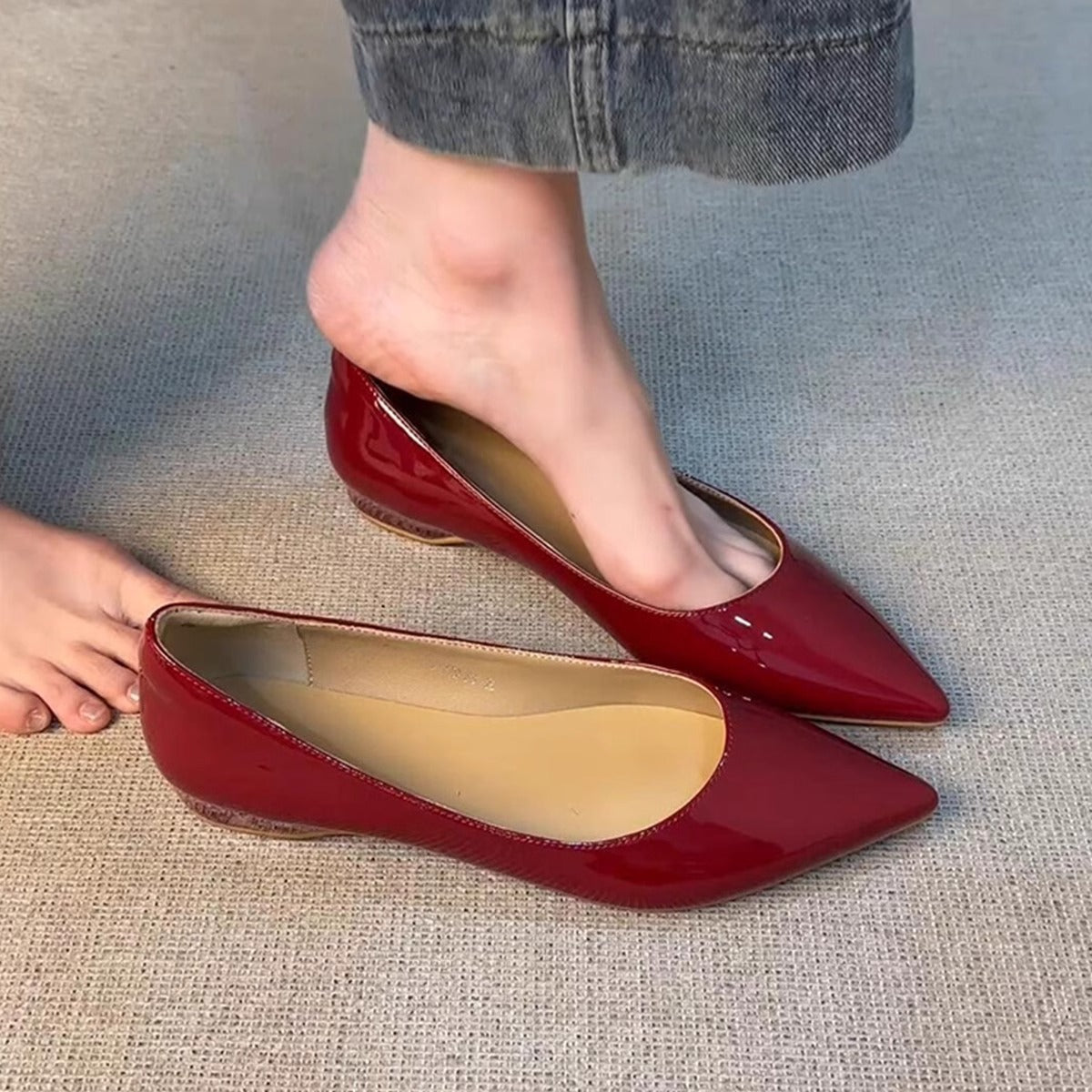Ballerinas Damen Spitze Elegant Glanz Schuhe - BerlinGlamour