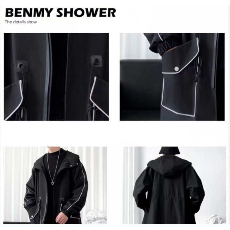 Funktionsjacke Herren Damen Winddicht mit Kapuze und Taschen