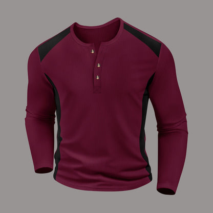 Herren Hemd Langarm Modern mit Knöpfen und Struktur