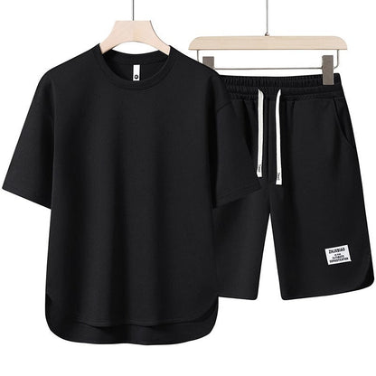 Klassisches Unisex T-Shirt Shorts Set mit Taschen Elastisch
