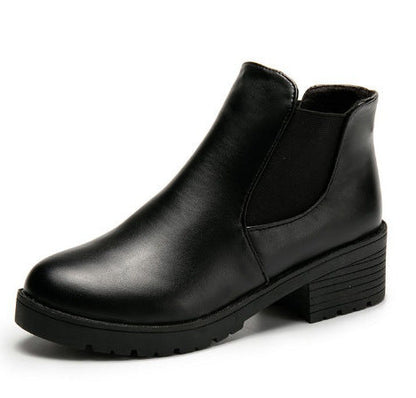 Elegante Damen Chelsea Stiefel Modisch Schwarz