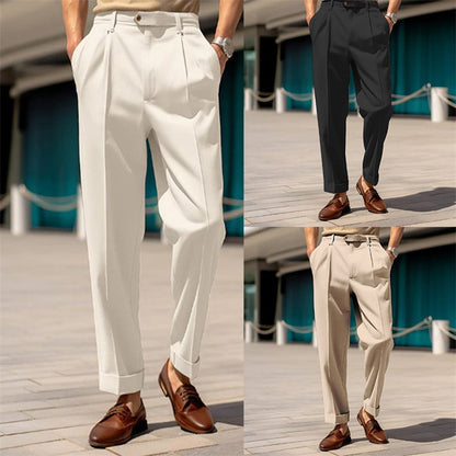 Herren Anzughose Straight Schnitt Bequem Elegant