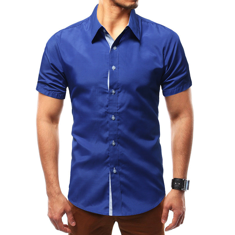 Herren Kurzarmhemd Modern Slim Fit Feinripp