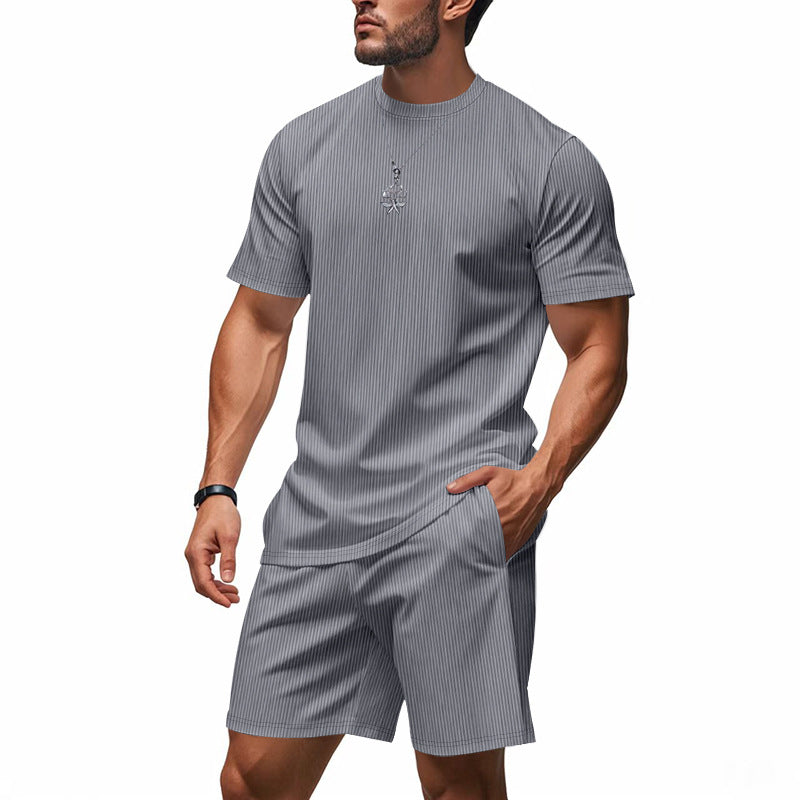 Herren Sport-Outfit Set mit Kurzarmshirt und Laufshorts