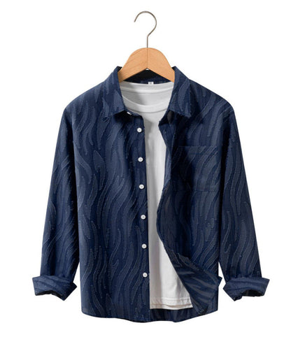 Herren Hemdjacke Lässig Design Modern