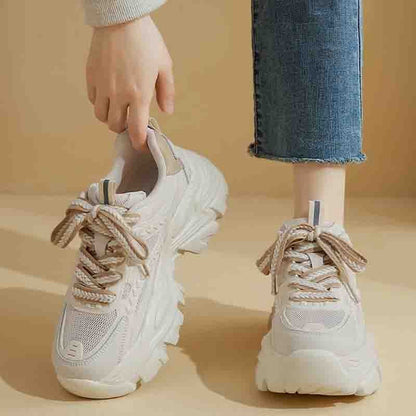 Damen Sneaker Chunky Sportlich Komfortabel Mesh