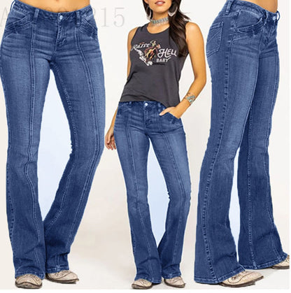 Damen Jeans Bootcut mit Stretch und Elegantem Schnitt