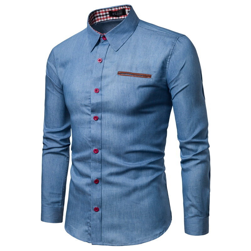 Herren Denim Hemd Langarm Modern Slim Fit - BerlinGlamour