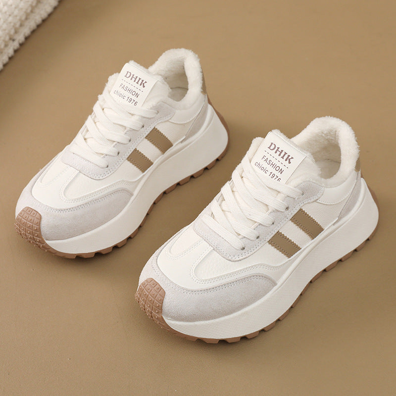 Damen Sneaker Plateau Weich Gefüttert Modern
