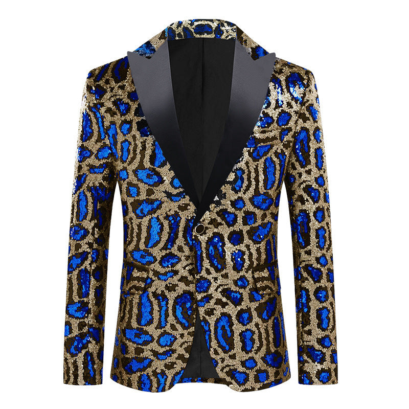 Herren Blazer Elegant Leoprint Glamour Anzugjacke Modern - BerlinGlamour