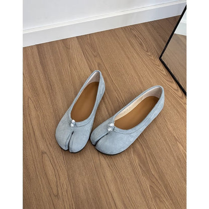 Ballerinas Damen Bequem Schnürenlose Schuhe Modern